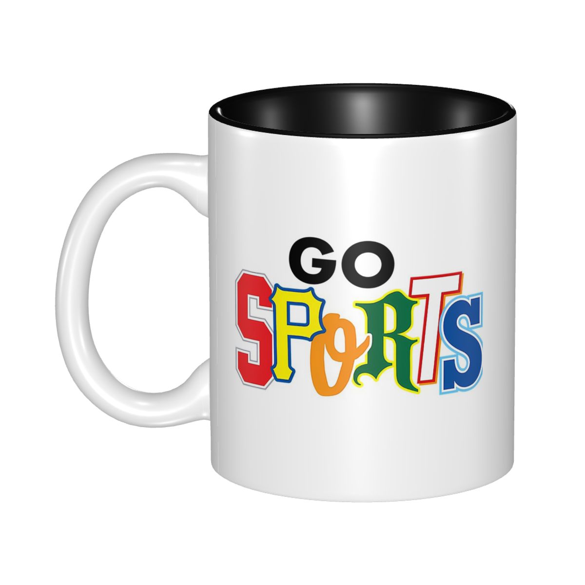 Coffee Tea Difference - Кружка Go Sports с разными шрифтами,