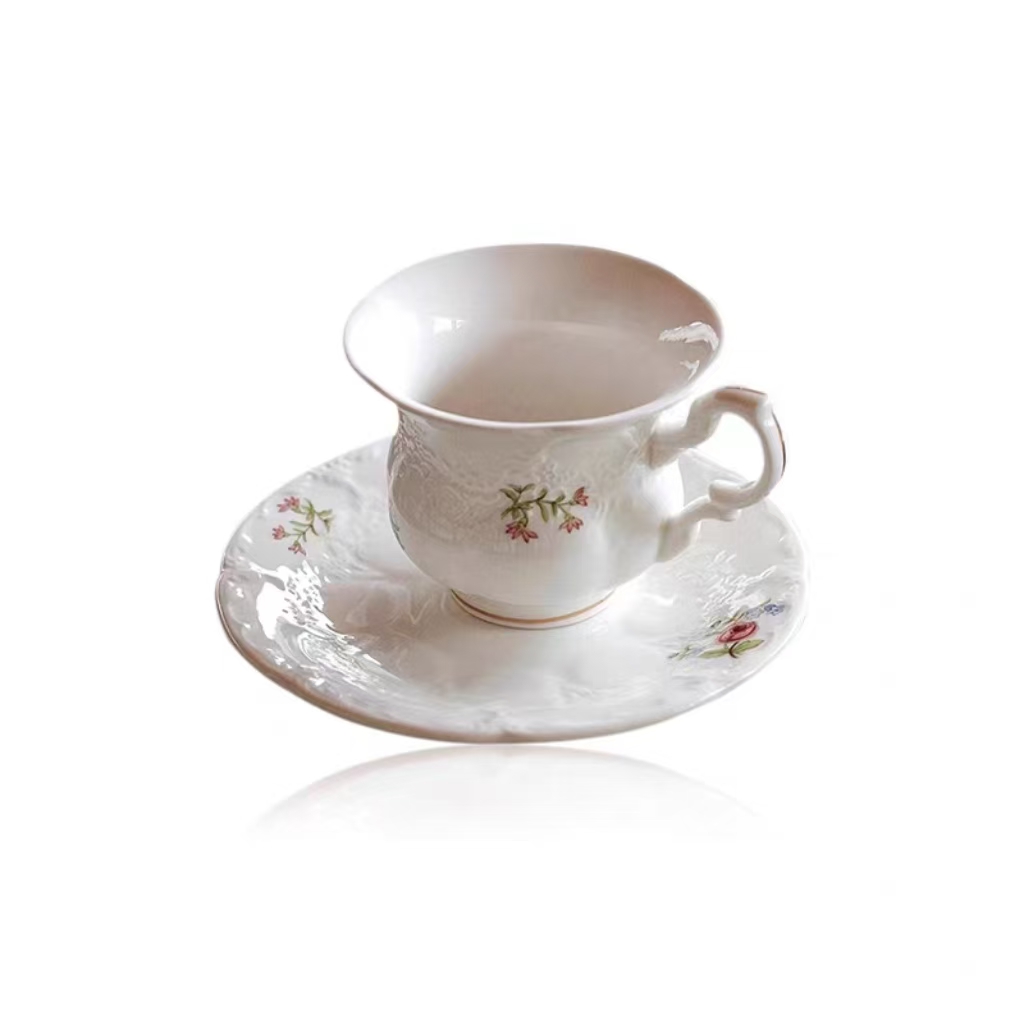 Espresso Cup Saucer - Ретро цветочная чашка для эспрессо и