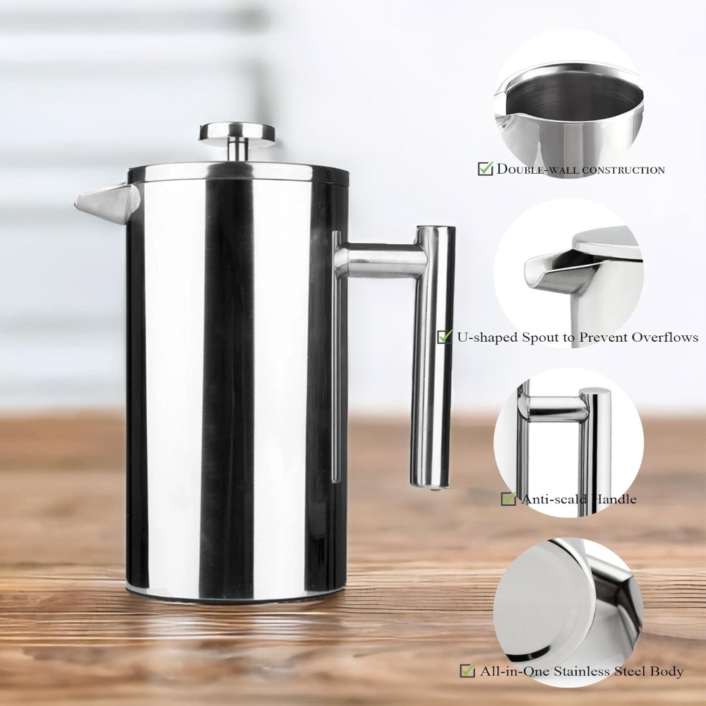 French Press Coffee & Tea - Кофеварка French Press, из нержавеющей стали