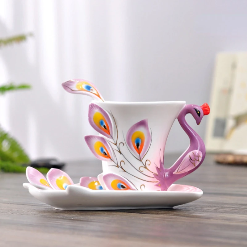 Coffee Tea Difference - Керамическая кофейная кружка с павлином, симпатичные